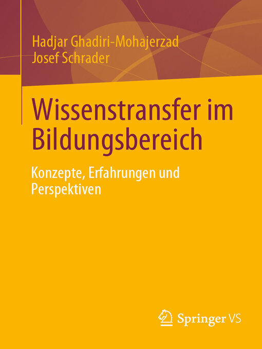 Title details for Wissenstransfer im Bildungsbereich by Hadjar Ghadiri-Mohajerzad - Available